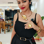 18 Kt Gold Plated Gold Hasli Necklace and earring set - Make a statement the moment you walk in