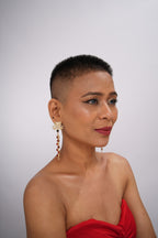 18 Kt Gold Plated snake earring Semi Precious stone