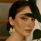Black and white Jhumja earrings