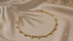Elegant Beaded Hasli made of Brass - 18 Kt Gold Plated Minimalist Beaded Hasli Necklace for Women