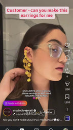 The Mashooka Earrings - 18 Kt Gold Plated Light weight - Dangling Ear Cuffs - Look Fabulous Everyday