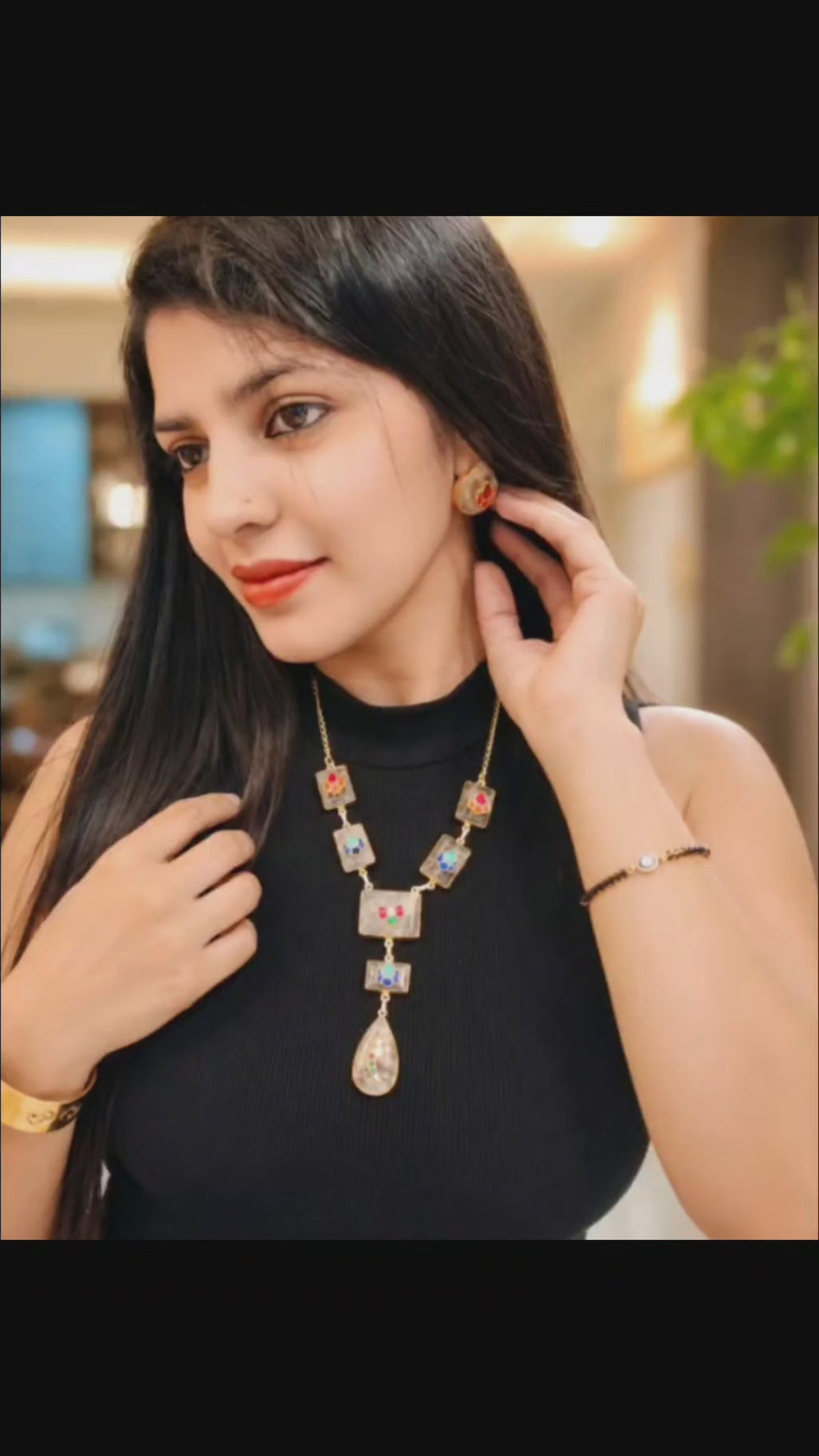 Pachi kundan Royal Necklace and earring set - 18 kt gold plated with - Anti Tarnish - Perfect for royal looks