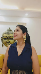 The Mashooka Earrings - 18 Kt Gold Plated Light weight - Dangling Ear Cuffs - Look Fabulous Everyday