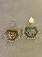 Green Meenakari earring