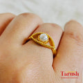 18 Kt Gold Plated evil eye ring Semi Precious stone