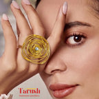 18 Kt Gold Plated round gold circular ring