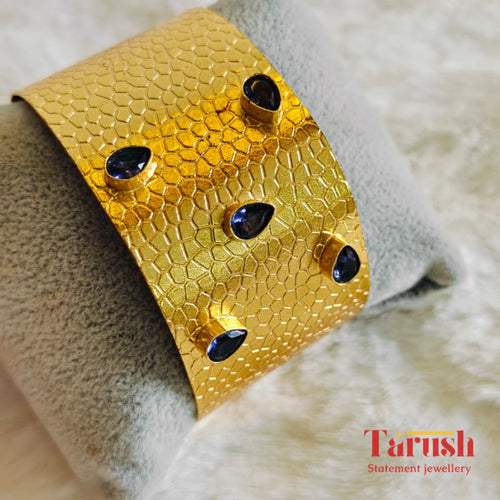 18 Kt Gold Plated Bangle with stones Semi Precious stone