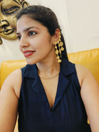 The Mashooka Earrings - 18 Kt Gold Plated Light weight - Dangling Ear Cuffs - Look Fabulous Everyday