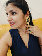 The Mashooka Earrings - 18 Kt Gold Plated Light weight - Dangling Ear Cuffs - Look Fabulous Everyday
