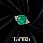 Green Rose Cut Diamond Look (DIAMOND REPLICA) Ring | Stainless Steel Anti Tarnish Adjustable Ring