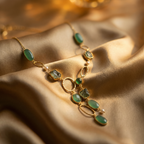 18 Kt Gold Plated Green necklace Semi Precious stone