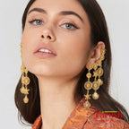 The Mashooka Earrings - 18 Kt Gold Plated Light weight - Dangling Ear Cuffs - Look Fabulous Everyday