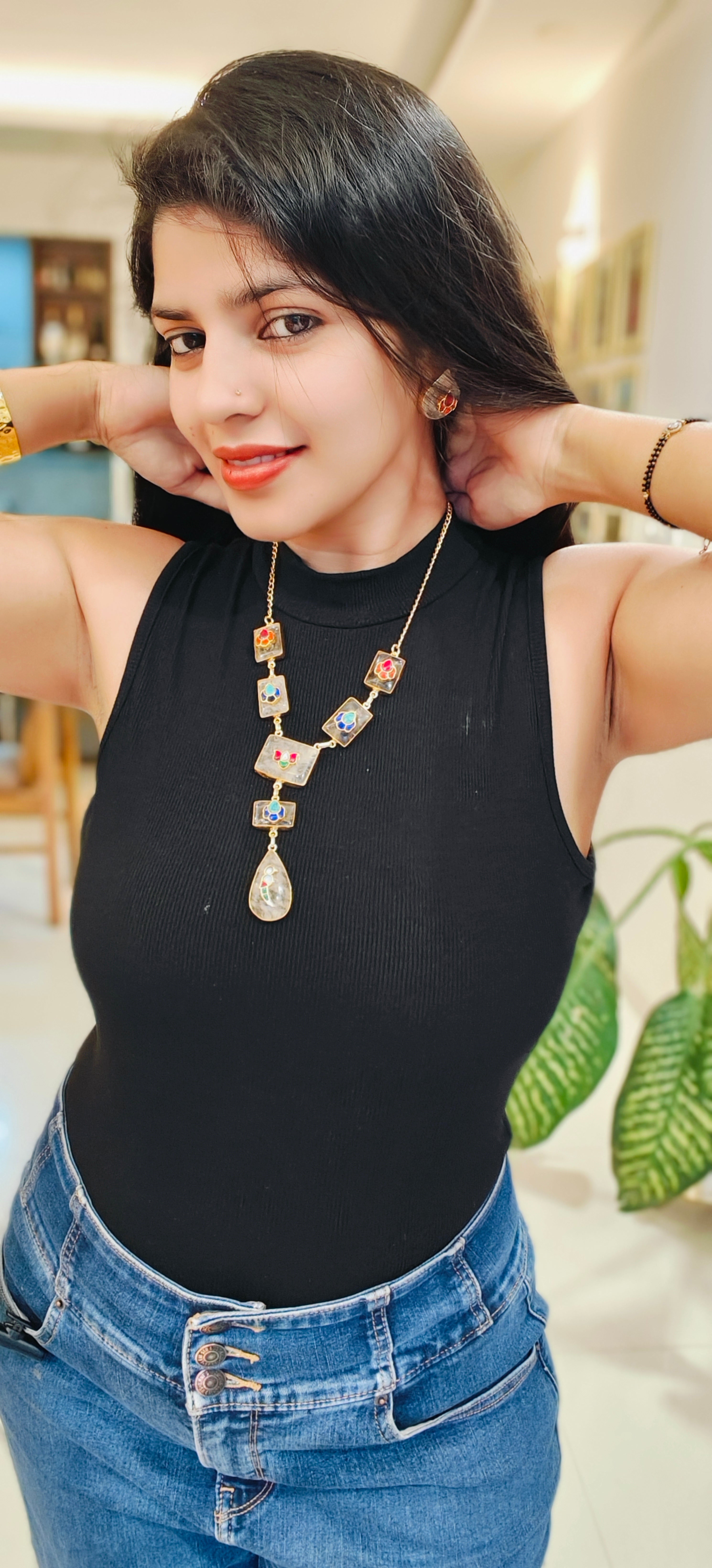 Pachi kundan Royal Necklace and earring set - 18 kt gold plated with - Anti Tarnish - Perfect for royal looks
