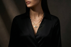 18 Kt Gold Plated evil eye necklace-5 Semi Precious stone