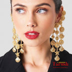The Mashooka Earrings - 18 Kt Gold Plated Light weight - Dangling Ear Cuffs - Look Fabulous Everyday