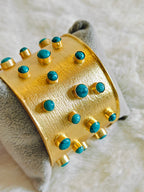 18 Kt Gold Plated Turquoise kada Semi Precious stone