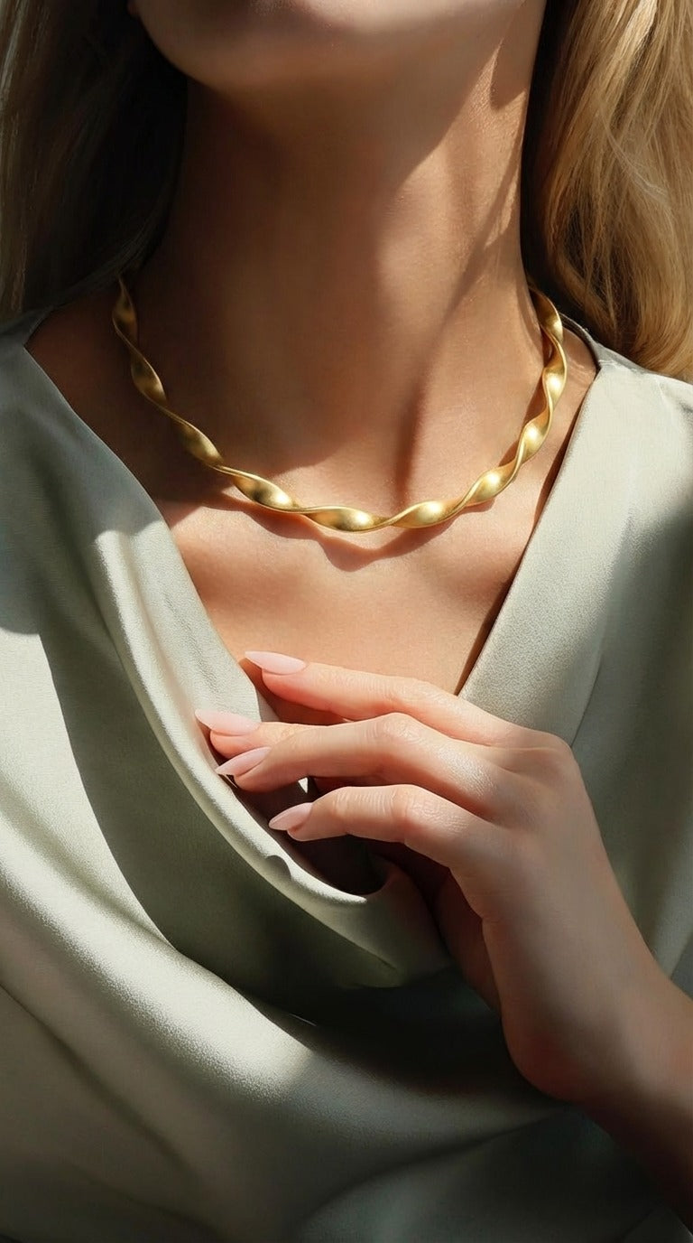 18 kt gold plated Hasli - Golden Spiral Hasli - Look Elegant with Tarush Hasli