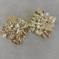 Square hamered earring