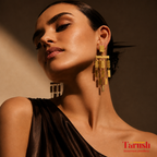 Dangling Blades Earring - 18 Kt Gold Plated Dangling Gold Blades Brass Earrings - Perfect For All Your Occasions