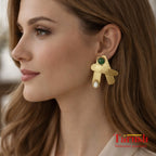 18 Kt Gold Plated - Green A Earring - Look Fabulous Everyday - Make a Statement