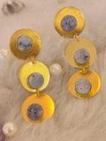 Blue druzy stone earring