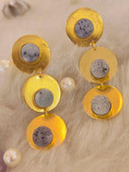Blue druzy stone earring