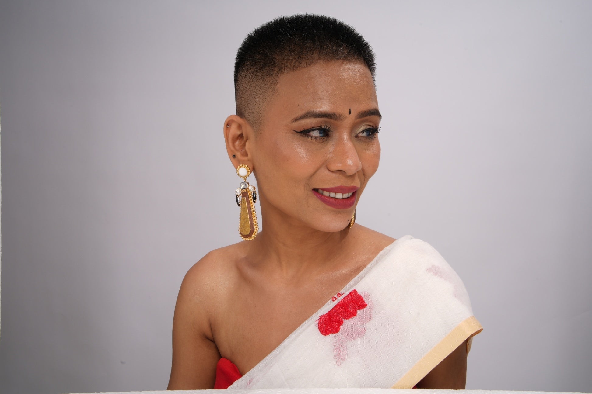 18 Kt Gold Plated Brown earring Semi Precious stone