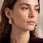 18 Kt Gold Plated water drop earring with Diamonds Semi Precious stone