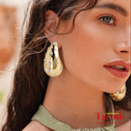 18 Kt Gold Plated water drop earring with Diamonds Semi Precious stone