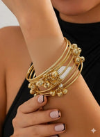 18 Kt Gold Plated Ghunroo kada Semi Precious stone