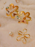 Flower earring with ring