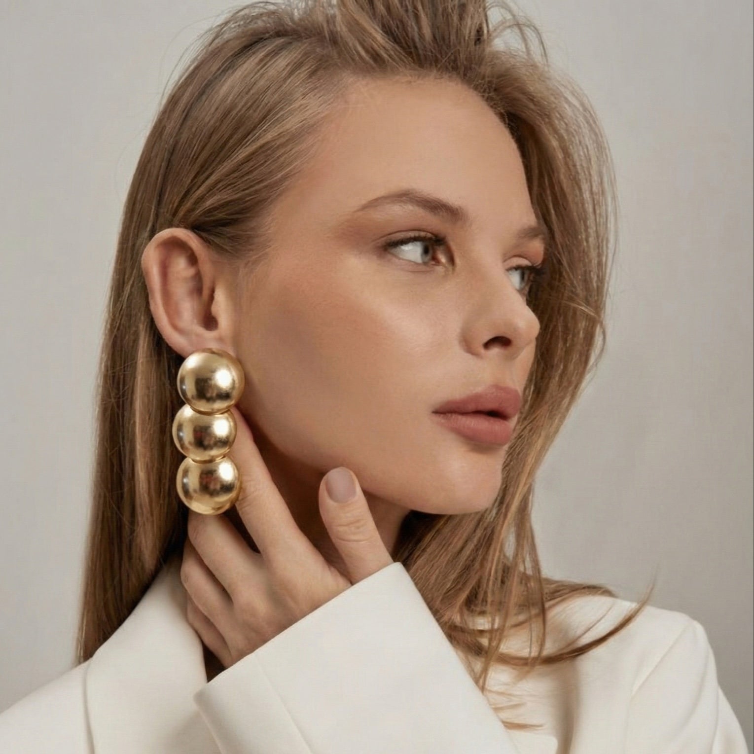 18 Kt Gold Plated - Brass Gold Earring Perfect For Your Office Look
