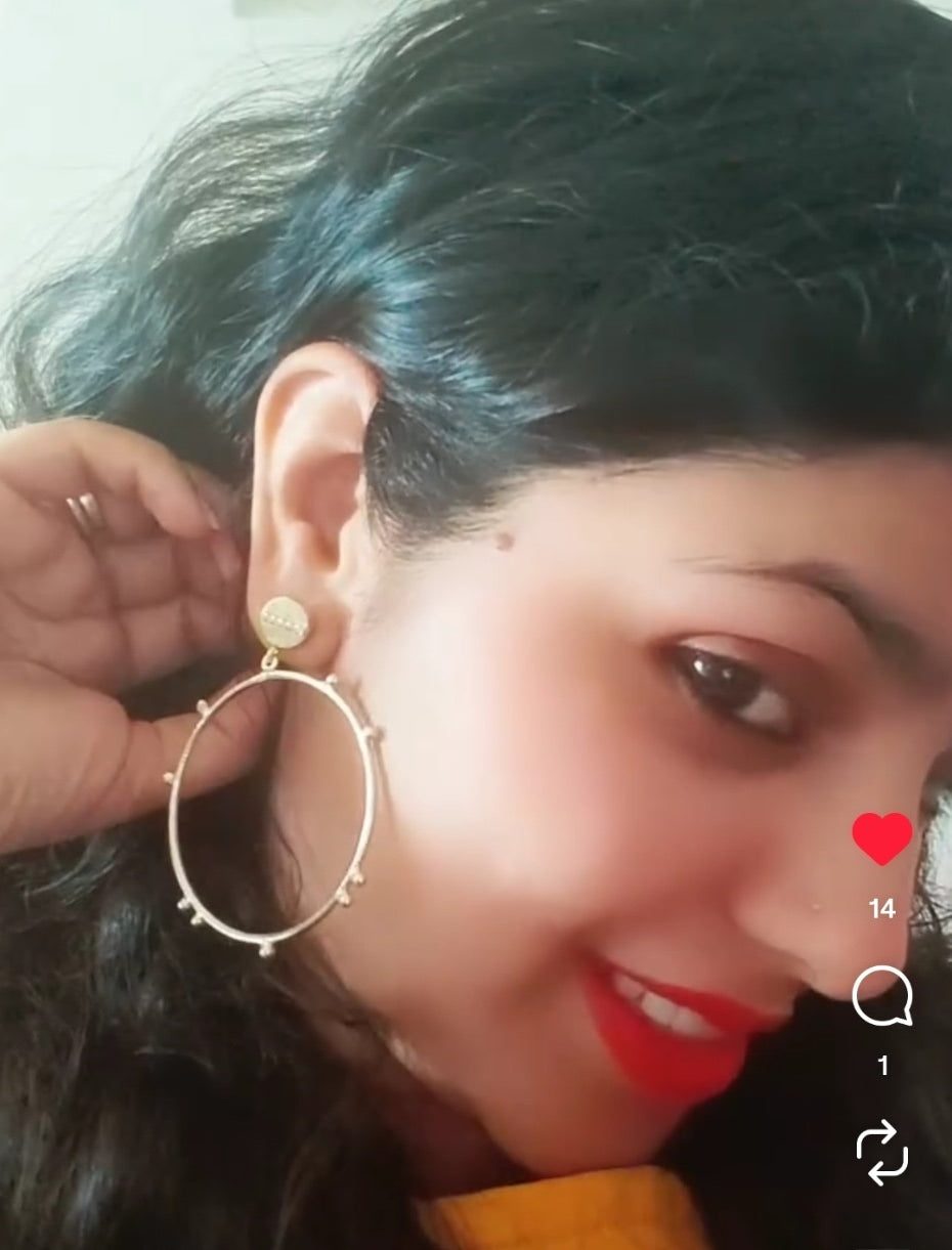 18 Kt Gold Plated Round gold earring - Perfect for Your Everyday Look