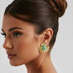 fan green earring