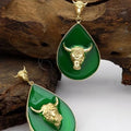 Bull green earring