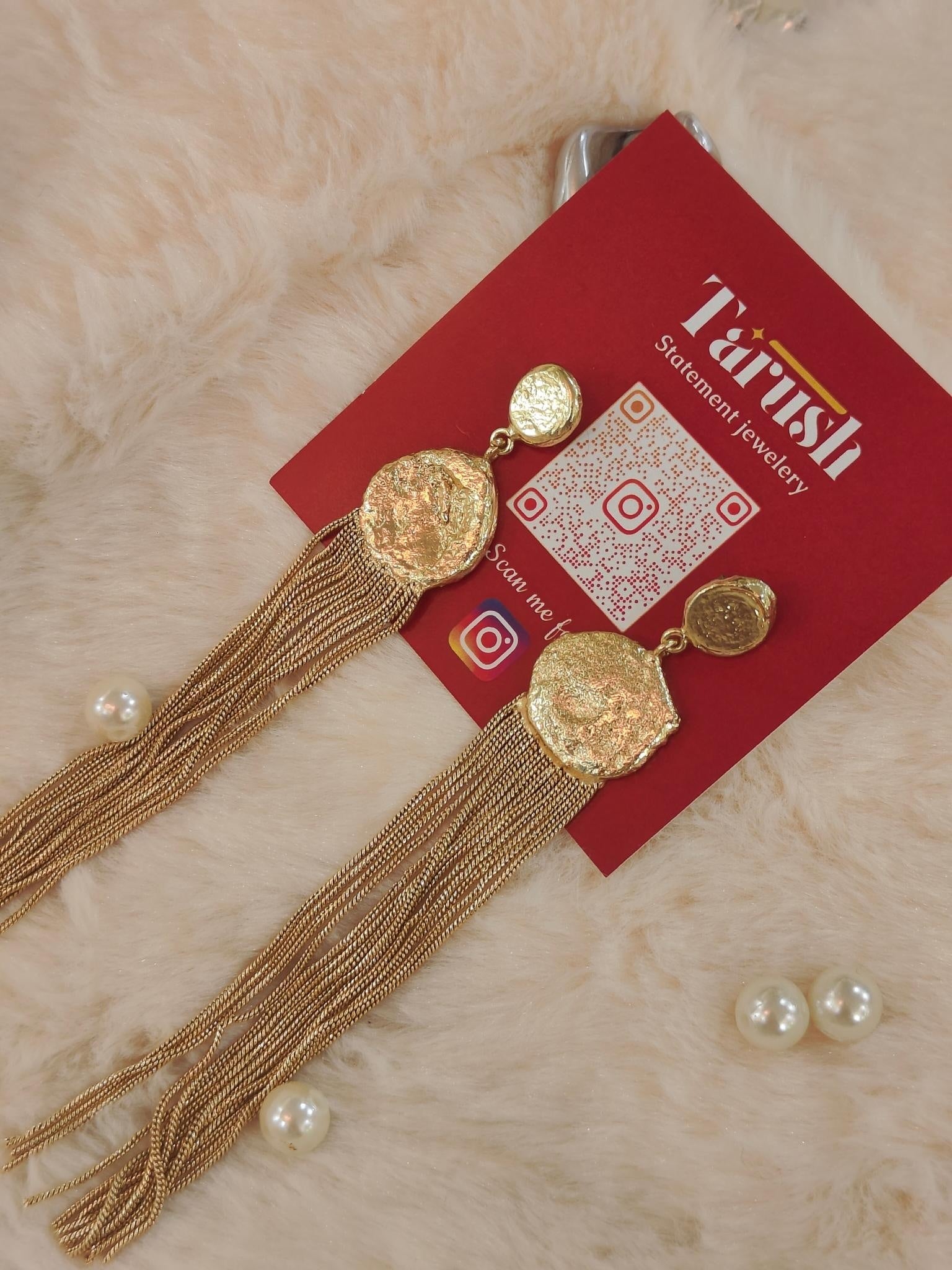 18 Kt Gold Plated Gold dangler earring