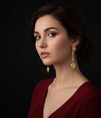 18 Kt Gold Plated Uncut stone hanging earring Semi Precious stone