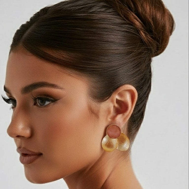 Pink gold small earring