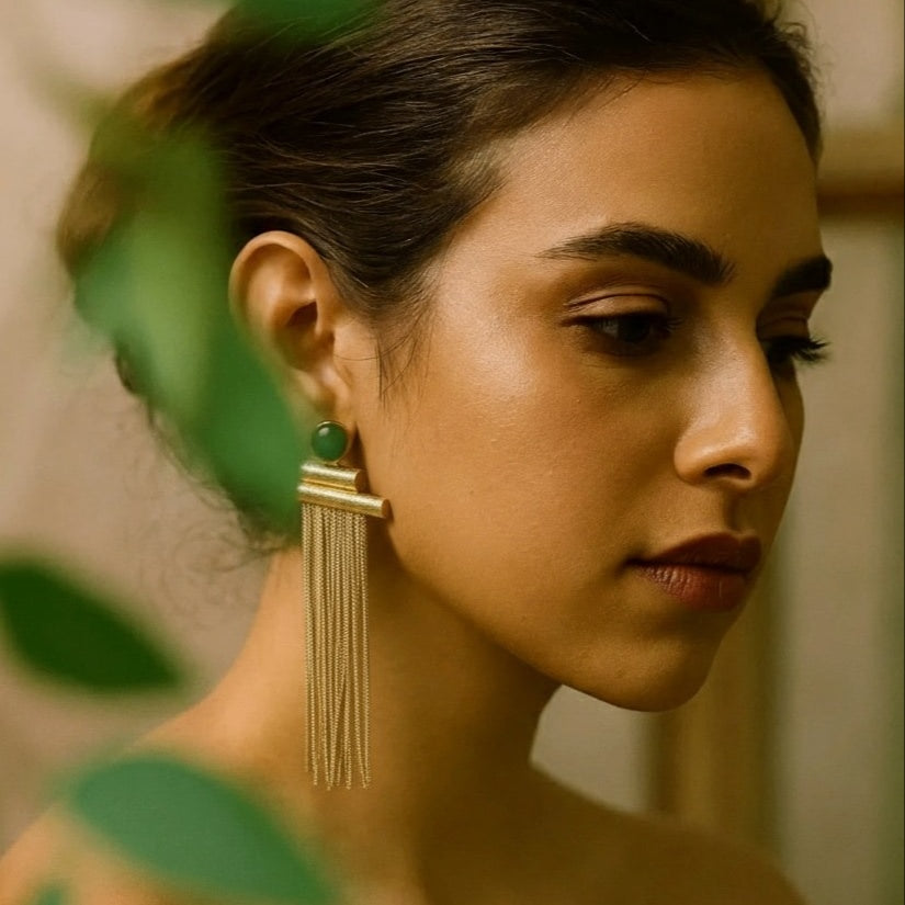 Turquoise earring with dangler